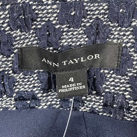 NEW Ann Taylor Skirt Womens 4 blue floral circle preppy classic - Picture 2 of 8